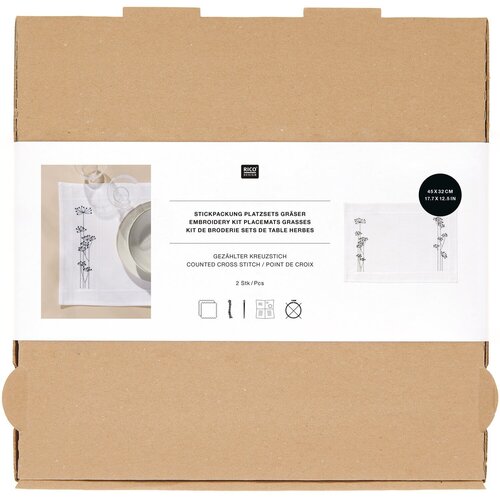 Rico Design Borduurpakket Placemats Grassen Rico Design Borduurpakket Placemats Grassen