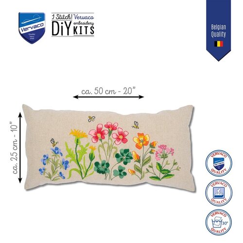 Vervaco Vervaco voorbedrukt borduurpakket kussen Meadow Flowers