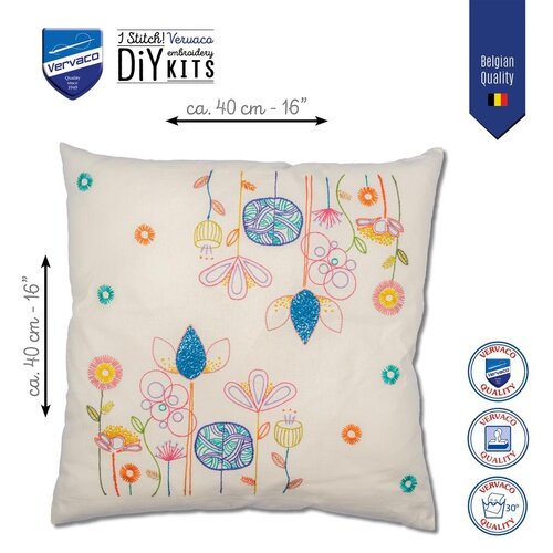 Vervaco Vervaco borduur kussen Stylish Florals Vervaco Vervaco borduur kussen Stylish Florals