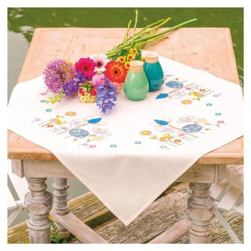 Vervaco Vervaco Borduurpakket Tafelkleed Stylish Florals Vervaco Vervaco Borduurpakket Tafelkleed Stylish Florals