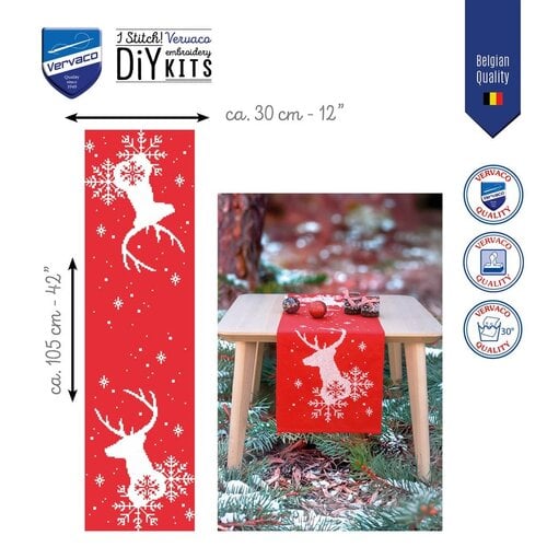 Vervaco Vervaco Tafelloper Hert 30 x 105 cm Vervaco Vervaco Tafelloper Hert 30 x 105 cm