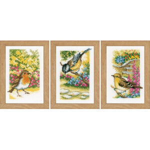 Vervaco Vervaco Miniatuur Vogels in de Tuin Set van 3