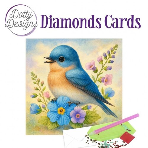 Dotty Designs   Diamond Painting Kaart Bluebell Garden Songbird