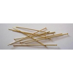 Hobby & Crafting Fun Kettelstiften met kop 100 stuks goudkleur 32 mm Hobby & Crafting Fun Kettelstiften met kop 100 stuks goudkleur 32 mm