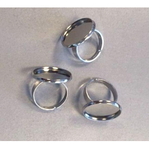 Hobby & Crafting Fun Vingerring 20 mm zetting 3 stuks zilver