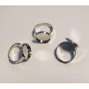 Hobby & Crafting Fun Vingerring 14 mm zetting 3 stuks zilver