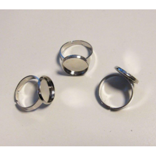 Hobby & Crafting Fun Vingerring 14 mm zetting 3 stuks zilver Hobby & Crafting Fun Vingerring 14 mm zetting 3 stuks zilver