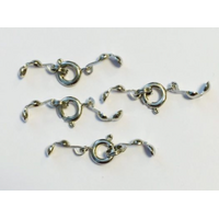 Veersluiting met splitring en calottes 4 stuks 7 mm Zilver