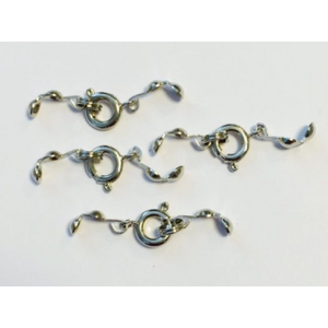Hobby & Crafting Fun Veersluiting met splitring en calottes 4 stuks 7 mm Zilver Hobby & Crafting Fun Veersluiting met splitring en calottes 4 stuks 7 mm Zilver