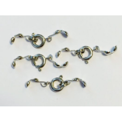 Hobby & Crafting Fun Veersluiting met splitring en calottes 4 stuks 7 mm Zilver Hobby & Crafting Fun Veersluiting met splitring en calottes 4 stuks 7 mm Zilver