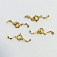 Veersluiting met splitring en calottes 4 stuks 7 mm Goud