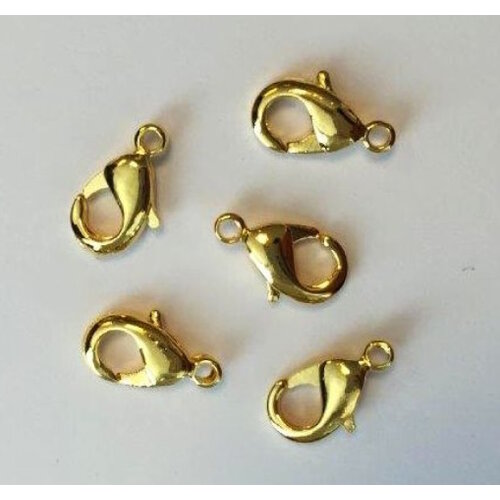 Hobby & Crafting Fun Karabijnsluiting 12 mm Goud 5 stuks Hobby & Crafting Fun Karabijnsluiting 12 mm Goud 5 stuks