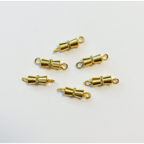 Hobby & Crafting Fun Schroefsluiting Strik goud 6 stuks 10 mm Hobby & Crafting Fun Schroefsluiting Strik goud 6 stuks 10 mm