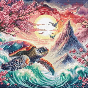 AVA Stitch Ava Stitch borduurpakket The Turtle of the Rising Sun