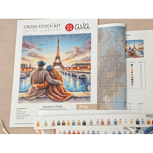 AVA Stitch Ava Stitch borduurpakket Sunset in Paris AVA Stitch Ava Stitch borduurpakket Sunset in Paris