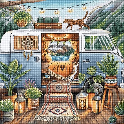 AVA Stitch Ava Stitch borduurpakket Home is Where We Park It