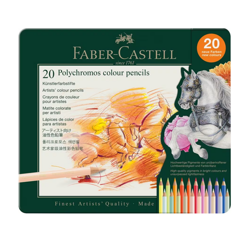 Faber Castell Faber Castell kleurpotlood Polychromos blik 20 stuks Faber Castell Faber Castell kleurpotlood Polychromos blik 20 stuks