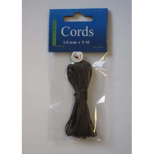 Hobby & Crafting Fun Waxkoord katoen rond 1 mm x 5 meter Donkerbruin Hobby & Crafting Fun Waxkoord katoen rond 1 mm x 5 meter Donkerbruin