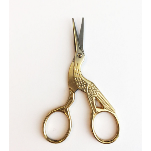 Hobby & Crafting Fun Ooievaarschaartje goud met zilveren punt  ca. 9 cm