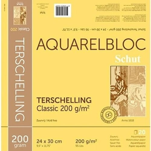 Schut Schut Terschelling Aquarelblok Classic 200 gram 20 vel Schut Schut Terschelling Aquarelblok Classic 200 gram 20 vel