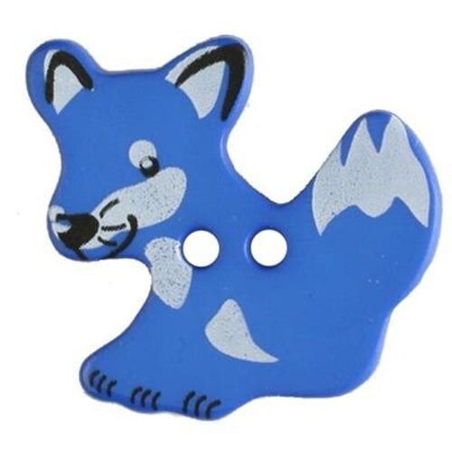 Kinderknoop Vosje blauw 25 mm 2 gaats Kinderknoop Vosje blauw 25 mm 2 gaats
