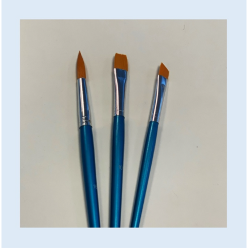 Hobby & Crafting Fun Penselenset plat, schuin, rond 3 stuks synthetisch Hobby & Crafting Fun Penselenset plat, schuin, rond 3 stuks synthetisch
