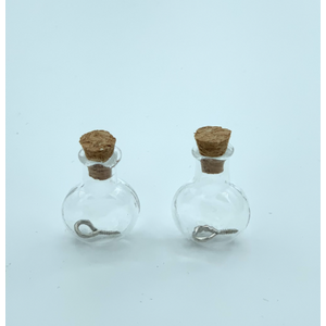 Hobby & Crafting Fun Mini glazen flesjes met kurk- en schroefhanger 2 stuks ca. 17 x 21 mm Hobby & Crafting Fun Mini glazen flesjes met kurk- en schroefhanger 2 stuks ca. 17 x 21 mm