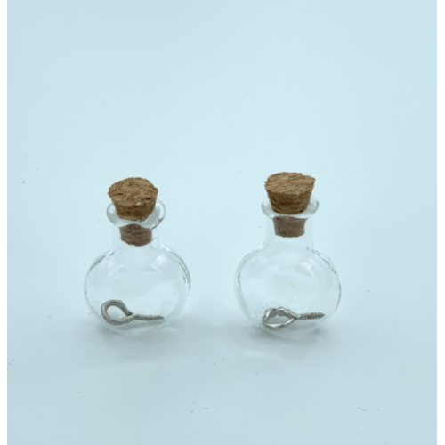 Hobby & Crafting Fun Mini glazen flesjes met kurk- en schroefhanger 2 stuks ca. 17 x 21 mm Hobby & Crafting Fun Mini glazen flesjes met kurk- en schroefhanger 2 stuks ca. 17 x 21 mm