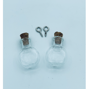 Hobby & Crafting Fun Mini glazen flesjes met kurk- en schroefhanger 2 stuks ca. 19.2 x 10 x 24 mm Hobby & Crafting Fun Mini glazen flesjes met kurk- en schroefhanger 2 stuks ca. 19.2 x 10 x 24 mm