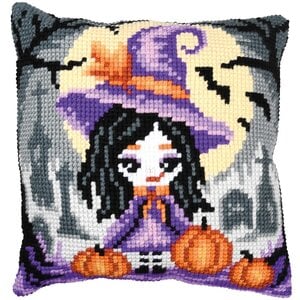 Vervaco Vervaco borduurpakket kussen Halloweengirl Vervaco Vervaco borduurpakket kussen Halloweengirl