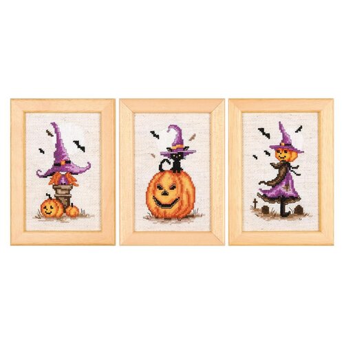 Vervaco Vervaco Miniatuur Halloween set van 3 Vervaco Vervaco Miniatuur Halloween set van 3