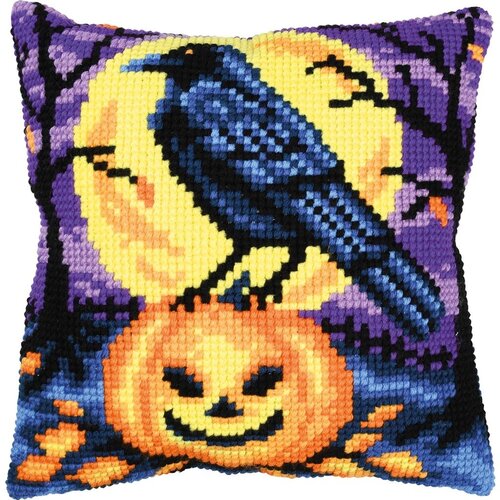 Vervaco Vervaco borduurpakket kussen Halloween kraai