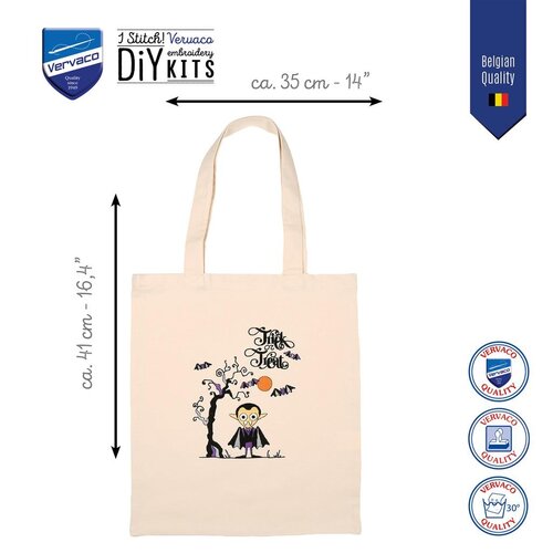 Vervaco Vervaco Borduurpakket Halloween Tas 35 x 41 cm Vervaco Vervaco Borduurpakket Halloween Tas 35 x 41 cm