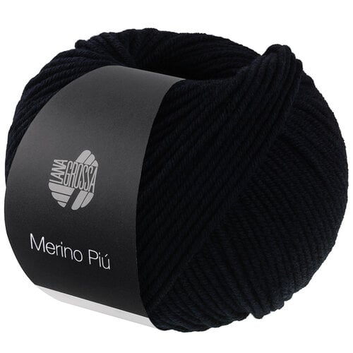 Lana Grossa Lana Grossa Merino Piú 0019 Zwart Lana Grossa Lana Grossa Merino Piú 0019 Zwart