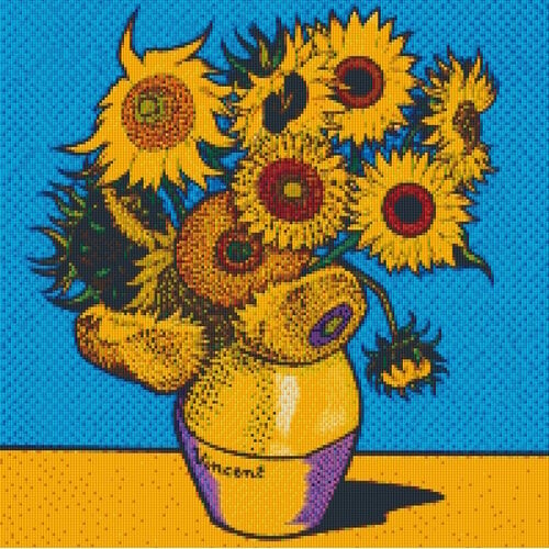 PixelHobby Pixelhobby Patroon 5912 Zonnebloemen van van Gogh Popart PixelHobby Pixelhobby Patroon 5912 Zonnebloemen van van Gogh Popart