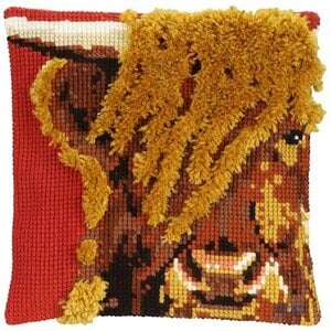 Pako Pako Smyrna Kruissteekkussen hooglander 40 x 40 cm Pako Pako Smyrna Kruissteekkussen hooglander 40 x 40 cm