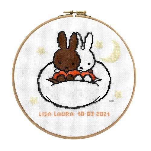 Pako Borduurpakket Geboorte Nijntje en Nina 20 cm Pako Borduurpakket Geboorte Nijntje en Nina 20 cm