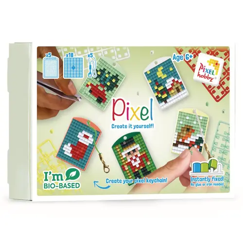 PixelHobby Pixel Sleutelhanger Box Kersttijd PixelHobby Pixel Sleutelhanger Box Kersttijd