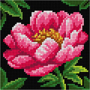 Orchidea Voorbedrukt borduurpakket Roos 13.5 x 13.5 cm Orchidea Voorbedrukt borduurpakket Roos 13.5 x 13.5 cm