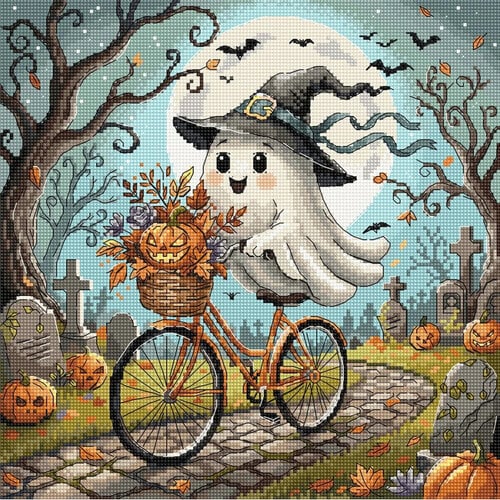 AVA Stitch Ava Stitch borduurpakket Ghost on a Bicycle