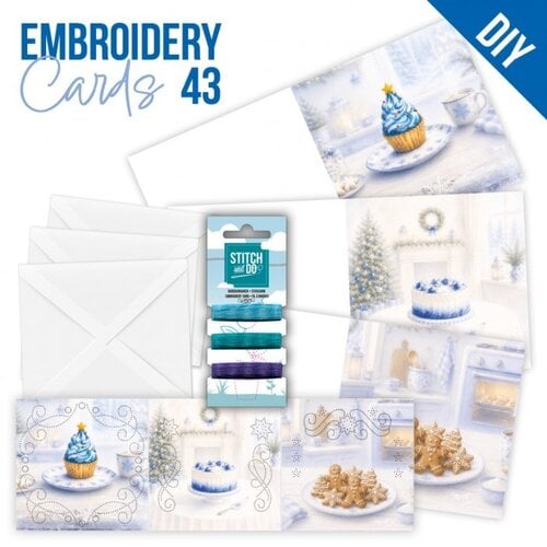 Hobbydots Stitch and Do cards 43 Blue Christmas Treats