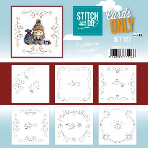 Hobbydots Stitch and Do Cards Only nr 127 Kerstgnoom Hobbydots Stitch and Do Cards Only nr 127 Kerstgnoom
