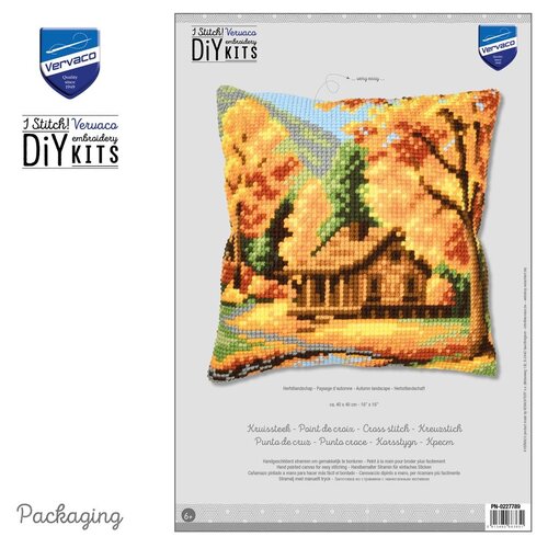 Vervaco Vervaco borduurpakket kussen Herfstlandschap 40 x 40 cm Vervaco Vervaco borduurpakket kussen Herfstlandschap 40 x 40 cm