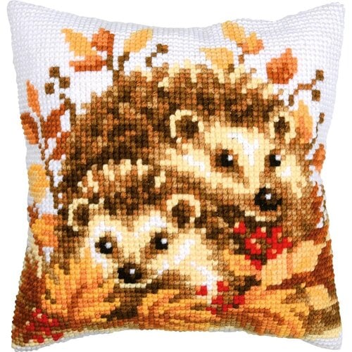 Vervaco Vervaco borduurpakket kussen Egeltjes in de herfst 40 x 40 cm