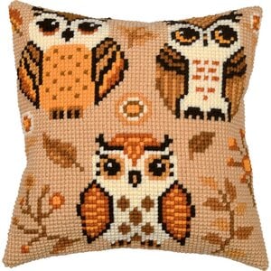 Vervaco Vervaco borduurpakket kussen Uilen 40 x 40 cm