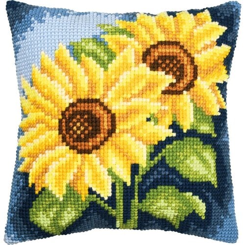 Vervaco Vervaco borduurpakket kussen Zonnebloemen 40 x 40 cm