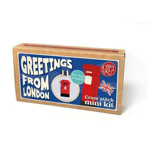 The Crafty Company Borduurpakket Matchbox Kit Greetings from London The Crafty Company Borduurpakket Matchbox Kit Greetings from London