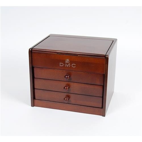 DMC DMC Houten Vintage opbergmeubel met 120 kleuren Mouline borduurgaren