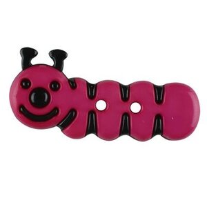 Kinderknoop donkerroze rupsje 30 mm Kinderknoop donkerroze rupsje 30 mm