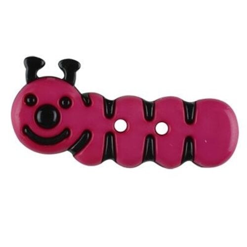 Kinderknoop donkerroze rupsje 30 mm Kinderknoop donkerroze rupsje 30 mm